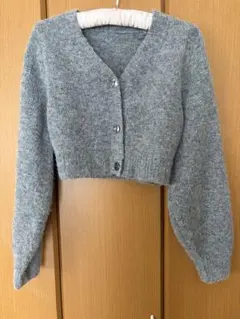 GRL モヘヤタッチショート丈ニットカーディガン[an1289] グレー