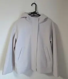 【中古品】GUレディースフード付きライトグレージャケット　Sサイズ