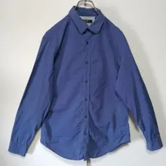 C599 バナナ・リパブリック 長袖シャツ　ワイシャツ　Yシャツ ブルー M