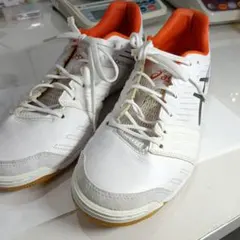 【新品未使用】デスタッキ K FF ホワイト×スカイブルー　25.5cm フットサルシューズ アシックスデスタッキ（サイズ（cm）：25.5cm）の