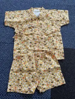 動物柄 甚平セット 黄色