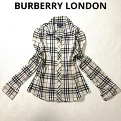 vintage Burberry ノバチェック　長袖シャツ　ホースロゴ　刺繍