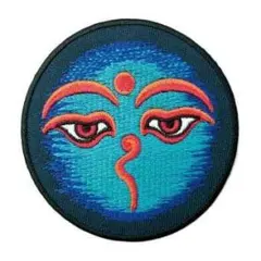 アイロンワッペン ブッダアイ アジア 神様 インド チベット ブルー デザイン