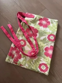 Francfranc エプロン 花柄 ピンク グリーン