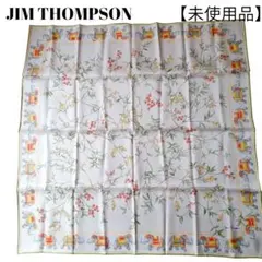 【未使用品】【匿名配送】JIM THOMPSON像＆ 花柄大判シルクスカーフ