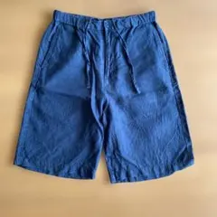 【オークション❣️】MUJI ヘンプ100% ショートパンツ ネイビー Sのサムネイル