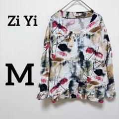 Zi Yi 【M】 花柄 七分袖 トップス