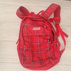 キッズ用◎　Coleman チェック柄 レッドナップザック