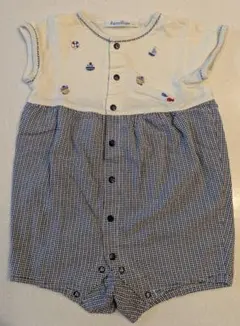familiar チェック柄 ベビー70サイズ　ロンパース　男児用　夏　中古品