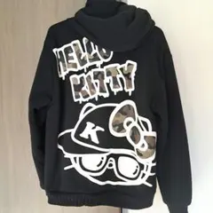 HELLO KITTY ブラックパーカー フード付き サンリオ