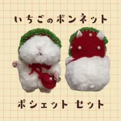 ぬいぐるみ用 ボンネット＆ポシェット❃ ハンドメイド かぎ針 編み物