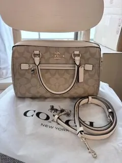 COACH シグネチャー 2WAY ボストンバッグ ライトカーキチョーク