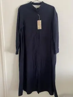 無印良品　フランネルスタンドカラー　長袖ワンピース
