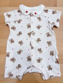 カバーオール　くま　半袖　アプレレクール　80㎝　　ベビー服　女の子　70㎝
