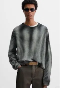 Jaded London 似 Zaraリブ編み ニット セーター ブラック 短丈のサムネイル