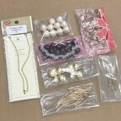 まとめ売り　パーツ　チェーン　コットンパール　ゴールド　パイプ　チャーム