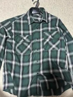 WEGO ネルシャツ グリーン チェック M