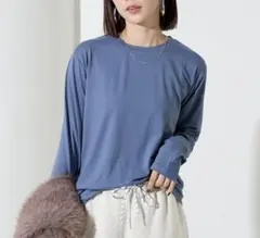 フリークスストア　マシュマロ タッチ クルーネック ロングスリーブ トップス　青