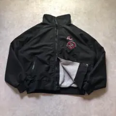 90sヴィンテージUSA製シェルウォームアップジャケット企業刺繍裏地フリース