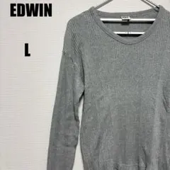 EDWIN エドウィン リブカットソー 長袖 Vネック グレー L 088のサムネイル