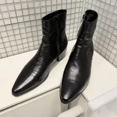 希少 サンローラン フィン サイドジップブーツ ヒール6cm - メルカリ