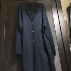 メンズ　ネイビー　ニットコート
