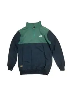 フリース ハーフジップジャケット 緑と紺