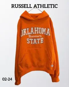 ラッセルアスレチック☆スウェットパーカーオレンジ色海外古着ヴィンテージ一点もの