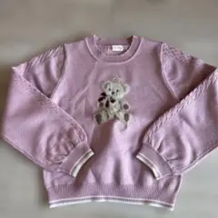 メゾピアノ　くま　ケーブルニット　130