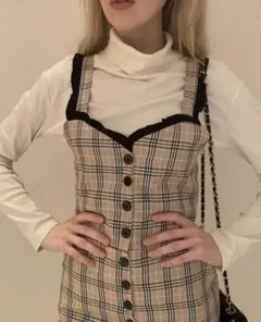 【美品】epine チェック柄オーバーオール