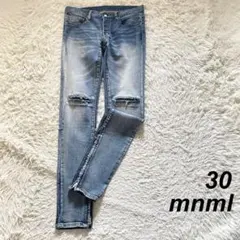 mnml デニムパンツスキニー ダメージ&USED加工 30インチ