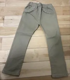 ベージュ 長ズボン ポケット付き