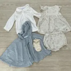 タルティエーヌショコラ　ベビー服セット フリルドレス カーディガン