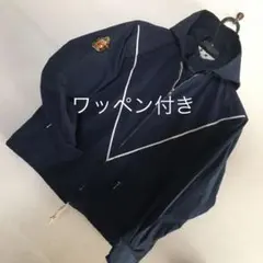 濃紺のジャンパー、アウター　フード付き