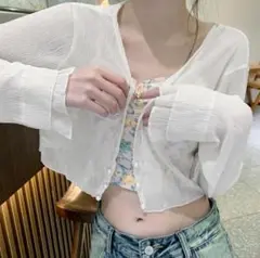 【お値下げ中】UVカットカーディガン 冷房対策 ホワイト 白