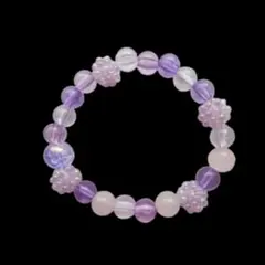 ④紫とローズクォーツを含むブレスレット
