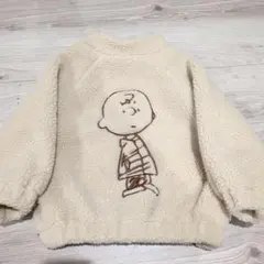 チャーリーブラウン刺繍　ボアパーカー　トップス