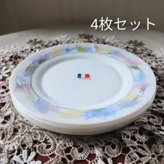 未使用 フランス arcopal 花柄プレート 4枚セット アルコパル お皿