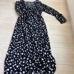 GU花柄ロングドレスカシュクール