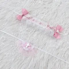 ぬい服 ヘッドドレス スタイ セット ピンク