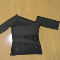 みてダークグレー レッスンウェア 片肩露出