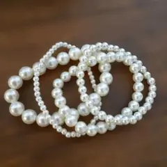 【美品】パール風ビーズ ブレスレットセット