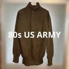 80s US ARMY アメリカ軍 5ボタン ジープセーター 米軍実物