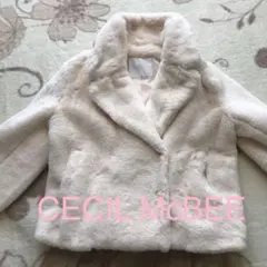 超美品CECIL McBEE ホワイトエコファーモコモココート