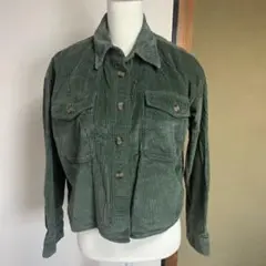 オリーブグリーン コーデュロイ シャツジャケット