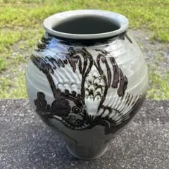 茶道具/水指 高麗 鉄釉絵水指 広州窯 共箱 - メルカリ