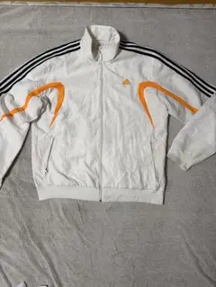 adidas ナイロンジャケット ホワイト オレンジ