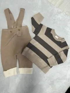 BREEZE サスペンダーパンツとトレーナーセット 70~80cm