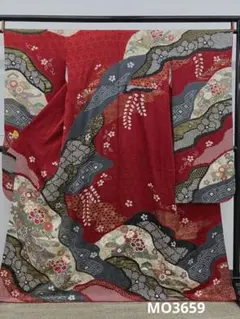 振袖 刺繍 金彩 紋意匠 身丈163cm 撥水加工済 MO3663 - メルカリ