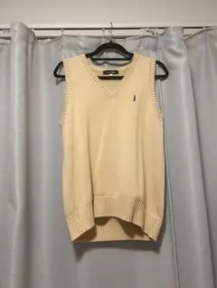 EASTBOYベージュ系クリーム色 Vネック ニット スクールベスト
